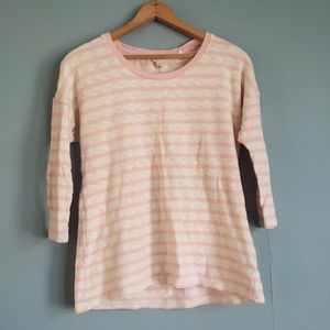 🛍️5/$20🛍️ Sonoma Pink & White Striped Top 3/4 Sleeve Medium